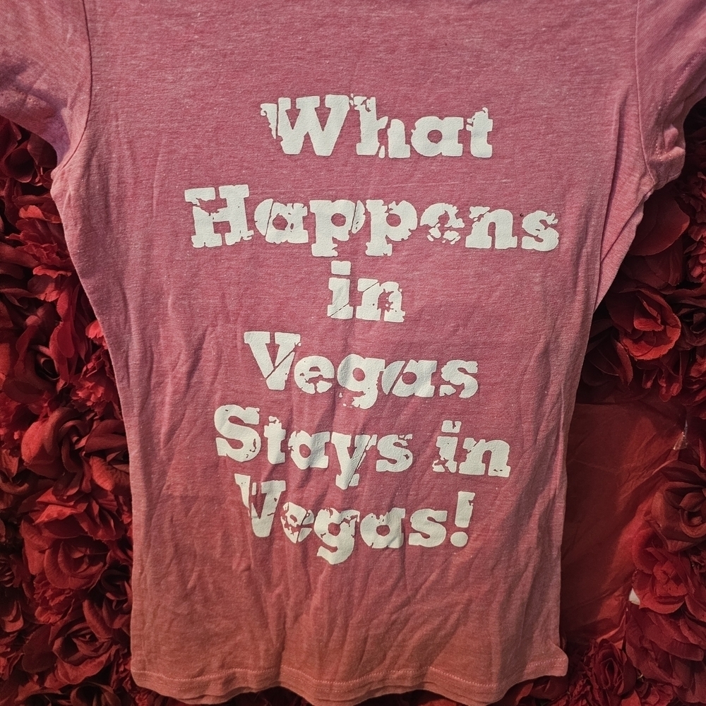 Women's Pink Graphic Tee with Vegas Print Size Large